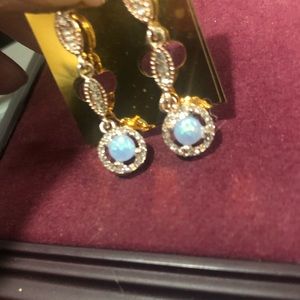 Opal and CZ earrings